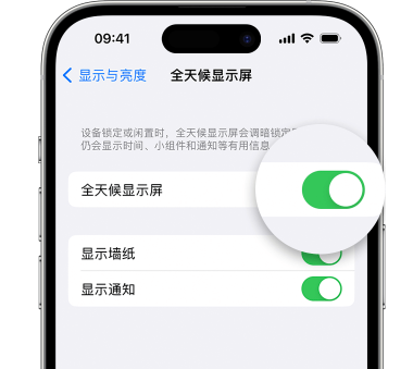 海州苹果15预约维修分享iPhone15如何设置全天候显示屏幕可见 